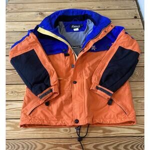 Vintage Nordica Alta Ski Patrol Waterproof Jacket Size Small Men’s Orange Blue
